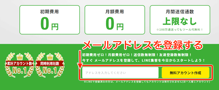 プロラインフリーの登録手順（パソコン）