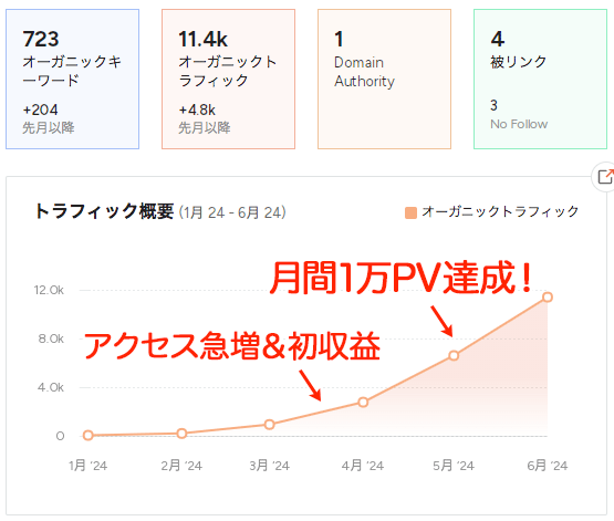 Mさんのアクセス数の推移